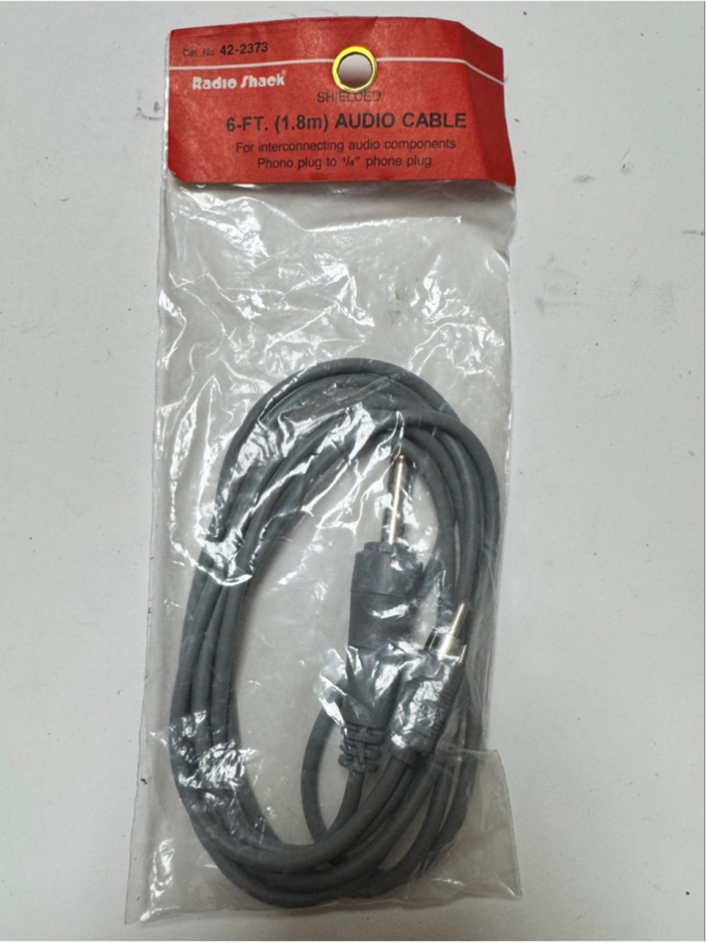 RadioShack 6ft Audio Cable Phono to 1/4” Jack to RCA Phone Jack 42-2373